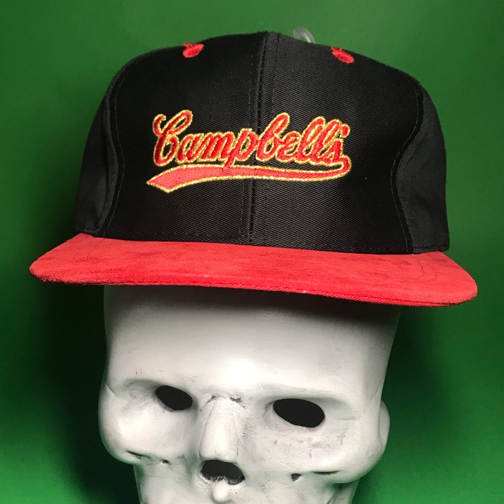 Vintage Campbell's Soup Hat Velvet-like Red Rare